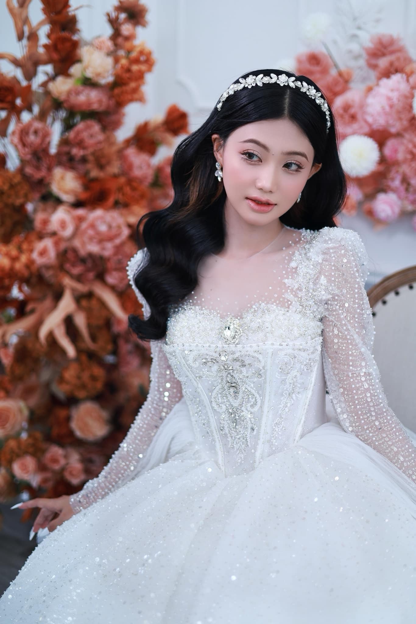 Băng Đô Đá Phụ Kiện Cài Tóc Cô Dâu - Line Nhỏ - Hình ảnh 8