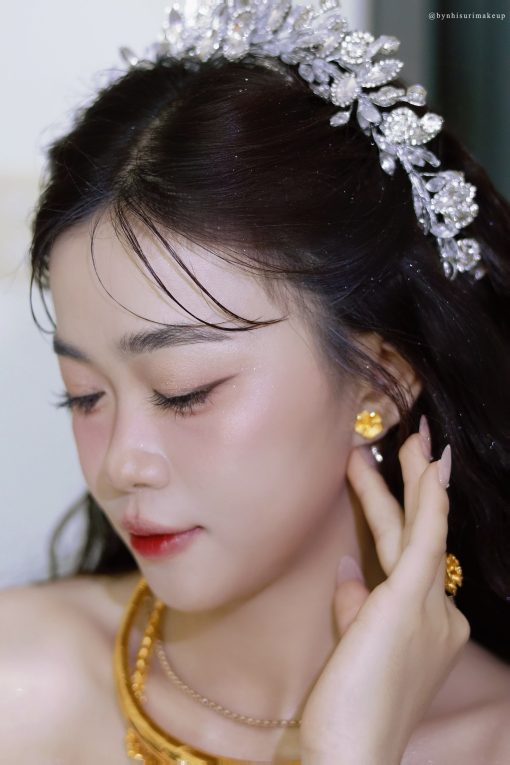 Băng Đô Đá Phụ Kiện Cài Tóc Cô Dâu - Line Vừa - Hình ảnh 6