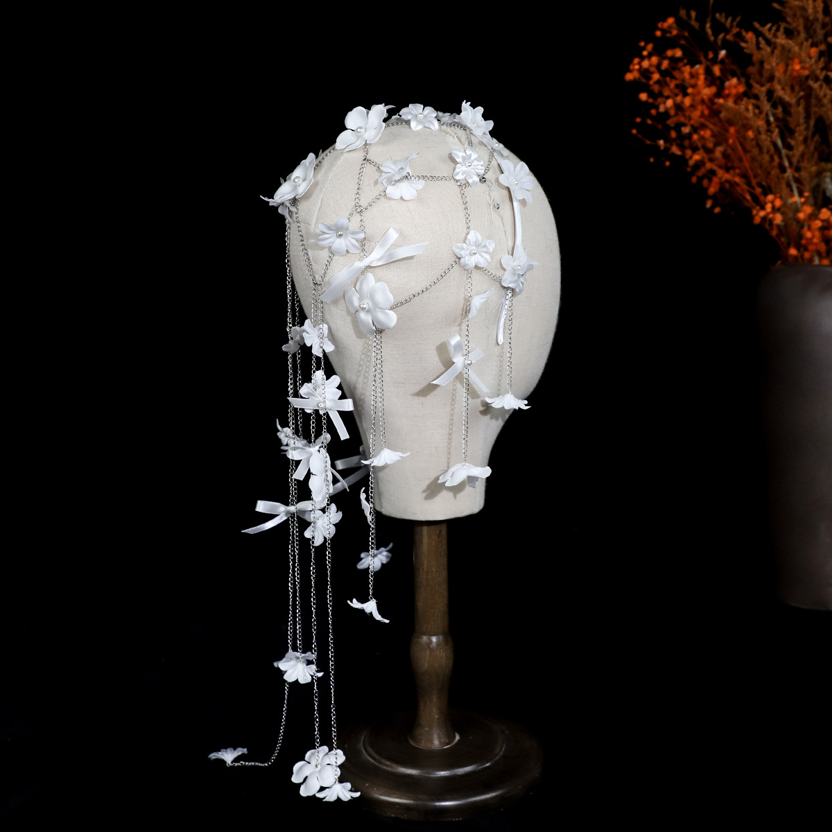 Băng Đô Trùm Đính Hoa Nhí Tua Rua