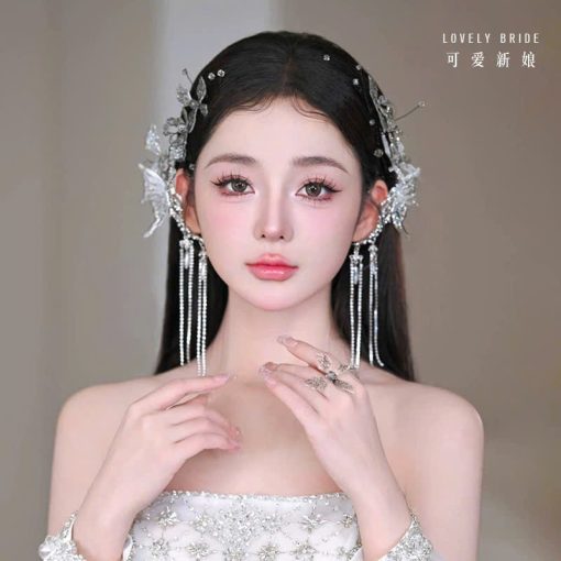 Cài Móc Vành Tai - Cánh Hồ Điệp Phale Tua Rua Đá - Hình ảnh 5