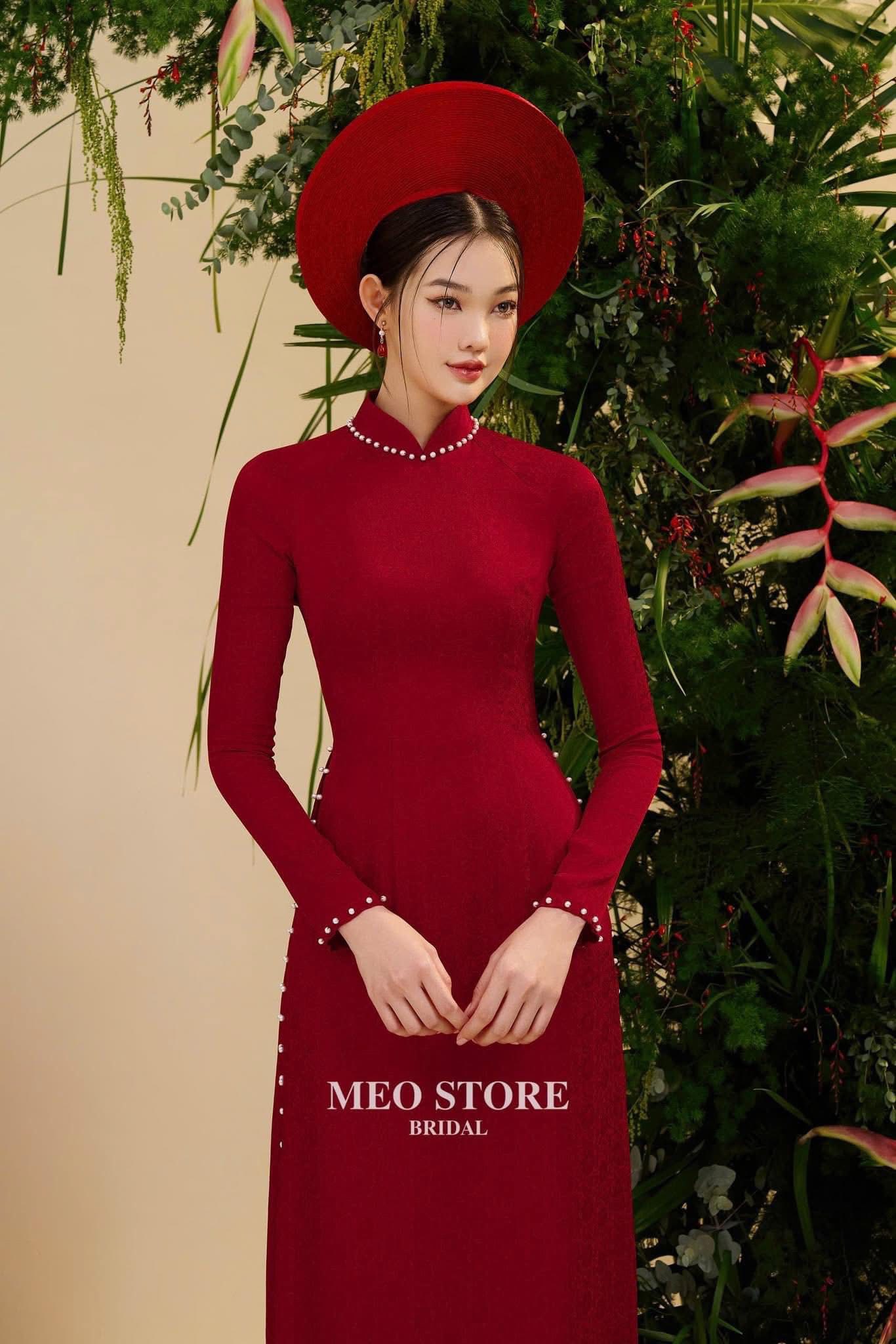 Khăn Đóng Áo Dài Cô Dâu - Đỏ Tươi Truyền Thống 35 Vòng - Hình ảnh 9