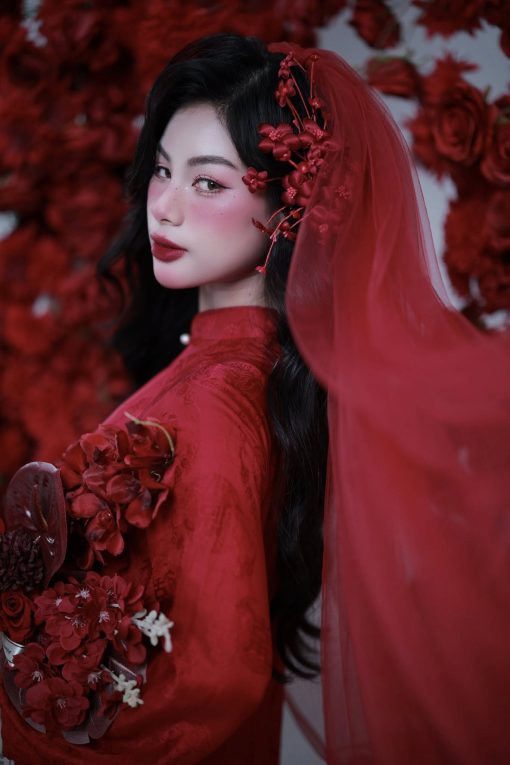 Set 2 Kẹp Hoa Màu Đỏ - Hoa 5 Cánh - Hình ảnh 8