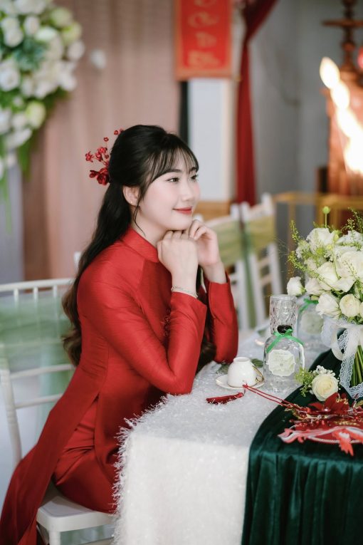 Set 2 Kẹp Hoa Màu Đỏ - Hoa Hồng Mix Hoa 5 Cánh - Hình ảnh 7