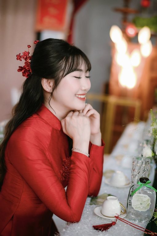 Set 2 Kẹp Hoa Màu Đỏ - Hoa Hồng Mix Hoa 5 Cánh - Hình ảnh 6