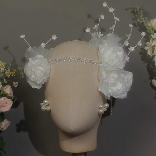 Set Hoa Mẫu Đơn Kèm Choker Bông Tai - - Hình ảnh 12