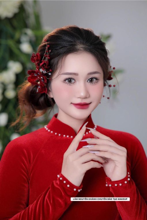 Set 3 Món Hoa Đỏ Nhung Nhụy Phale Xanh - - Hình ảnh 6