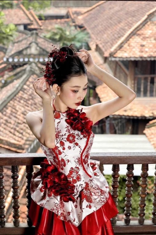Set 3 Món Hoa Đỏ Nhung Nhụy Phale Xanh - - Hình ảnh 7