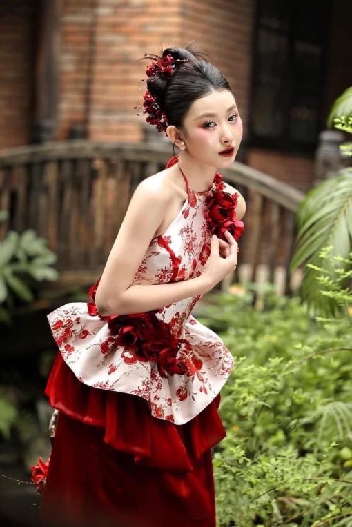 Set 3 Món Hoa Đỏ Nhung Nhụy Phale Xanh - - Hình ảnh 9