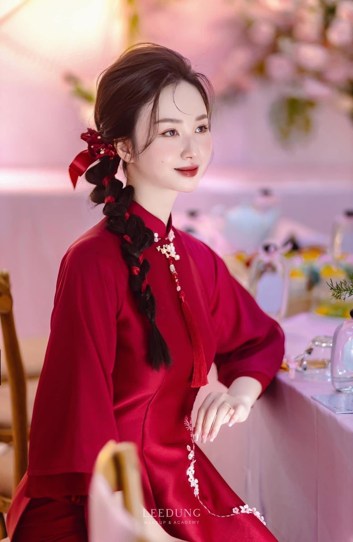 Set 3 Món Kẹp Hoa Kèm Bông Tai - Đỏ - Hình ảnh 14