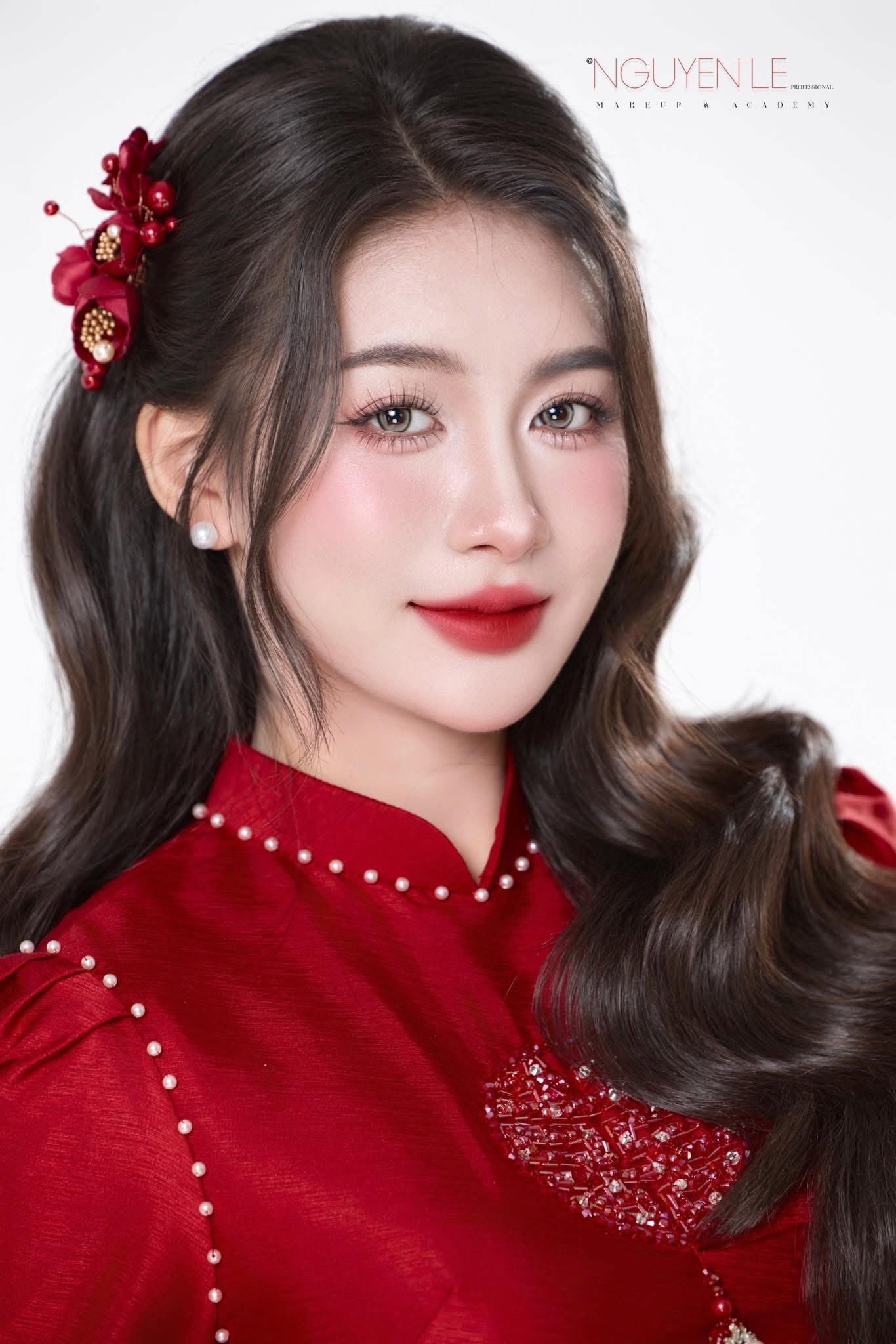 Set 3 Món Kẹp Hoa Kèm Bông Tai - Đỏ - Hình ảnh 20