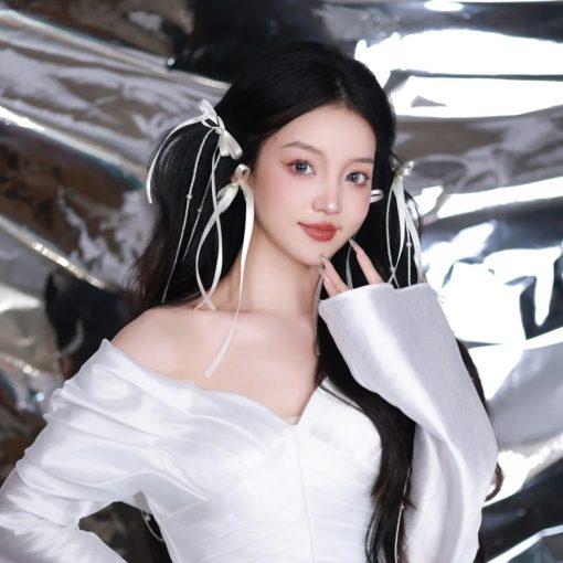 Set Choker NơTrắng Kèm Bông Tai - - Hình ảnh 4