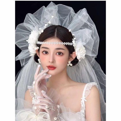 Set Hoa Mẫu Đơn Kèm Choker Bông Tai - - Hình ảnh 4