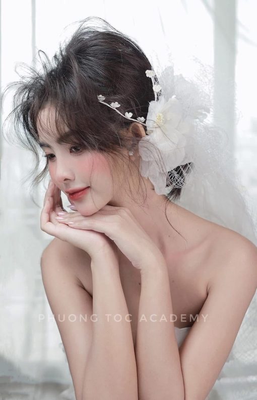 Set Hoa Mẫu Đơn Kèm Choker Bông Tai - - Hình ảnh 8