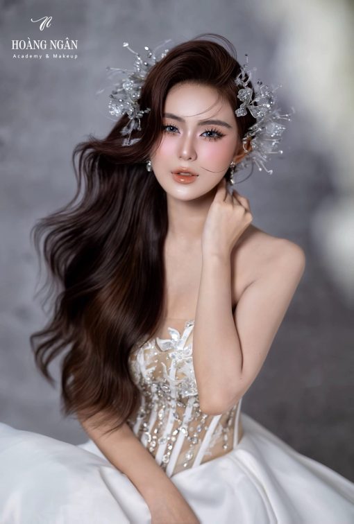 Set Ốp Đá Phale - Hoa 3 Cánh Phale Đính Đá Mix Lông Vũ - Hình ảnh 5