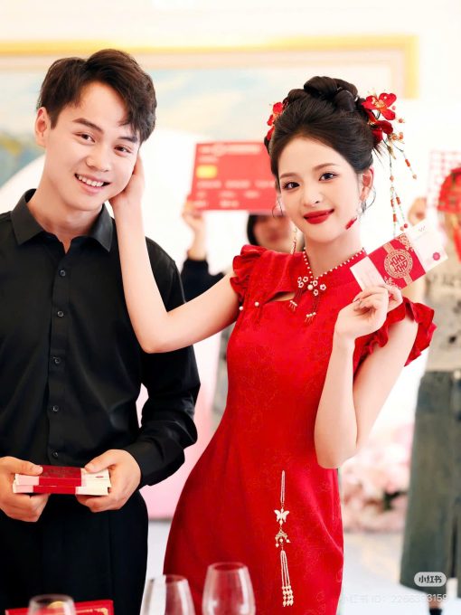 Set Trâm 3 Món Kèm Bông Tai, Trâm Cài Tóc Cô Dâu, Trâm Áo Dài, Phụ Kiện Cưới - Đỏ - Hình ảnh 14