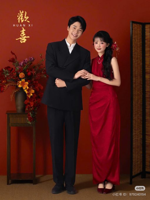 Set Trâm 3 Món Kèm Bông Tai, Trâm Cài Tóc Cô Dâu, Trâm Áo Dài, Phụ Kiện Cưới - Đỏ - Hình ảnh 15