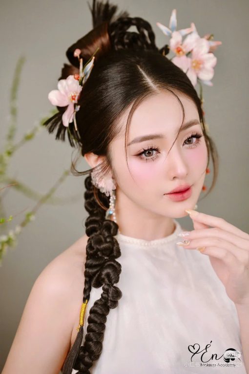 Set Trâm 3 Món Kèm Bông Tai, Trâm Cài Tóc Cô Dâu, Trâm Áo Dài, Phụ Kiện Cưới - Hồng - Hình ảnh 19