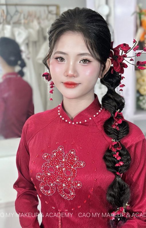 Set Trâm Đỏ 4 Món Kèm Bông Tai - - Hình ảnh 3