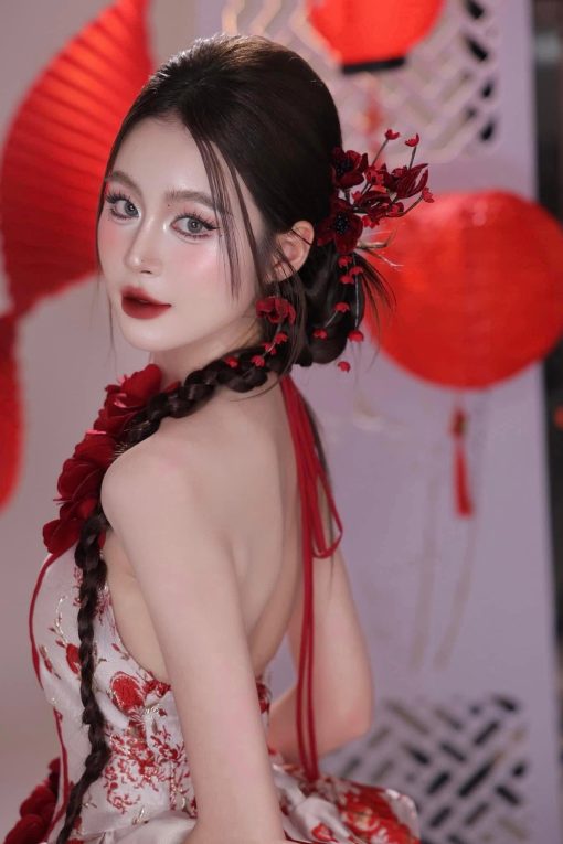 Set Trâm Đỏ 4 Món Kèm Bông Tai - - Hình ảnh 14