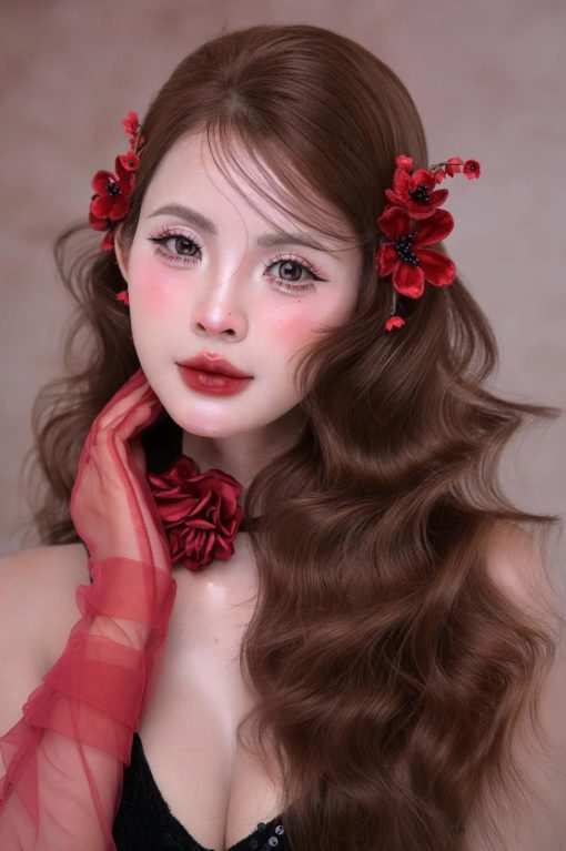 Set Trâm Đỏ 4 Món Kèm Bông Tai - - Hình ảnh 16