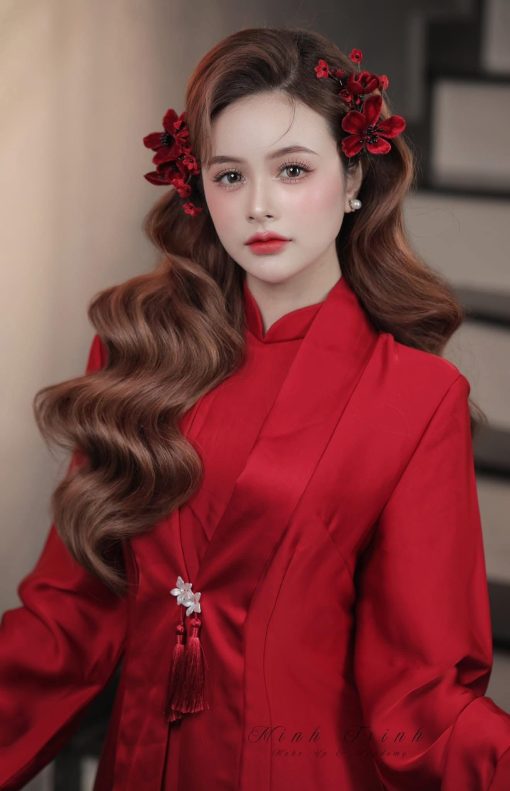 Set Trâm Đỏ 4 Món Kèm Bông Tai - - Hình ảnh 6