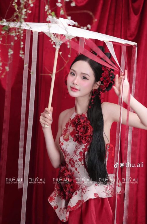 Set Trâm Đỏ 4 Món Kèm Bông Tai - - Hình ảnh 9