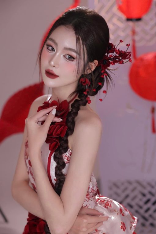 Set Trâm Đỏ 4 Món Kèm Bông Tai - - Hình ảnh 12