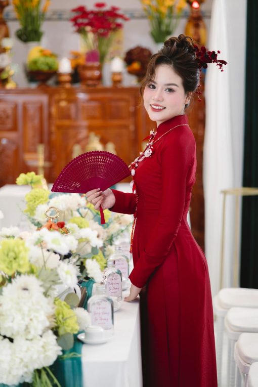 Trâm Hoa Đỏ Đô Nhụy Đen Tua Rua - - Hình ảnh 2