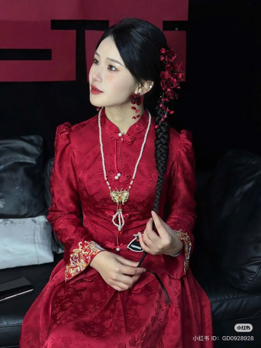 Trâm Hoa Đỏ Đô Nhụy Đen Tua Rua - - Hình ảnh 3