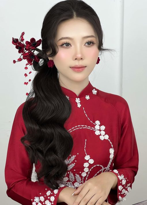 Trâm Hoa Đỏ Đô Nhụy Đen Tua Rua - - Hình ảnh 14