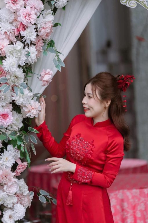 Trâm Hoa Đỏ Đô Nhụy Đen Tua Rua - - Hình ảnh 23