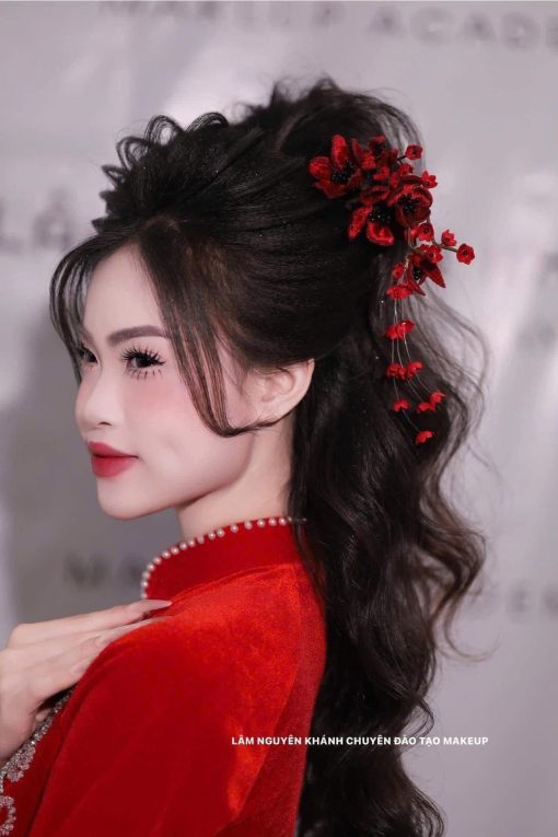 Trâm Hoa Đỏ Đô Nhụy Đen Tua Rua - - Hình ảnh 27