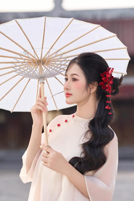 Trâm Hoa Đỏ Đô Nhụy Đen Tua Rua - - Hình ảnh 6