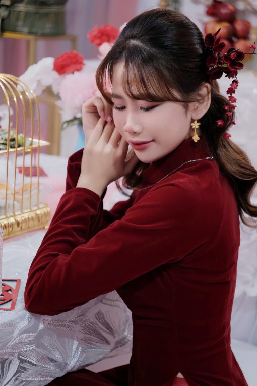Trâm Hoa Đỏ Đô Nhụy Đen Tua Rua - - Hình ảnh 7
