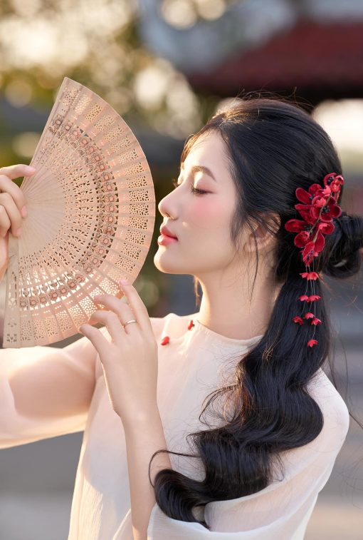 Trâm Hoa Đỏ Đô Nhụy Đen Tua Rua - - Hình ảnh 8