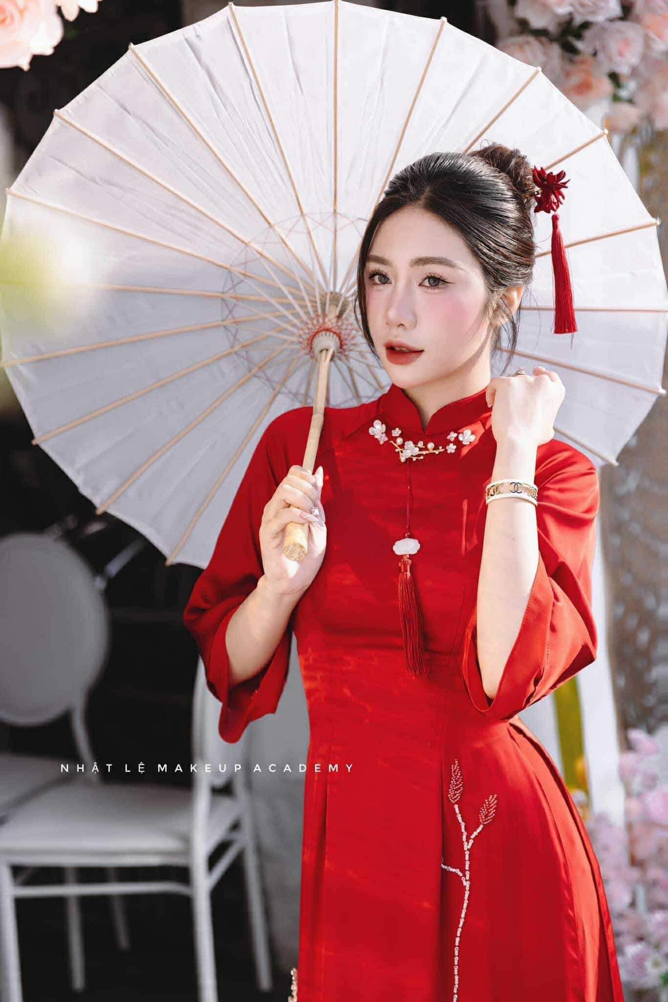 Trâm Hoa Nhung Đỏ Tua Rua, Trâm Cài Tóc Cô Dâu, Phụ Kiện Cài Tóc Cô Dâu Màu Đỏ, Phụ Kiện Cưới - - Hình ảnh 10