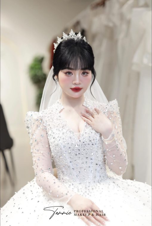 VƯƠNG MIỆN CÔ DÂU STYLE HÀN QUỐC ĐÍNH ĐÁ - - Hình ảnh 5