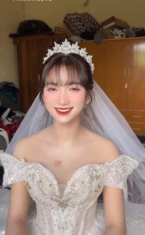 VƯƠNG MIỆN CÔ DÂU STYLE HÀN QUỐC ĐÍNH ĐÁ - - Hình ảnh 6