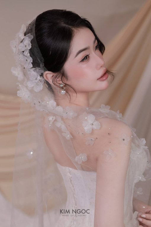 Voan Hoa Đính Đá Hạt Trai 150cm - - Hình ảnh 6