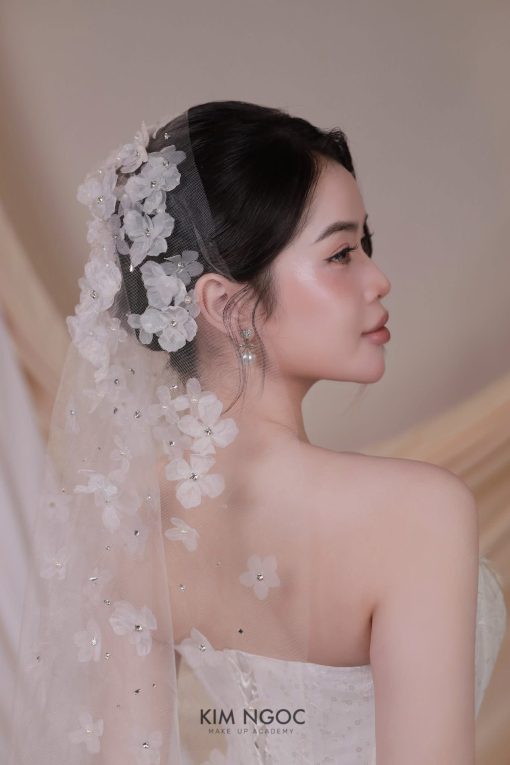 Voan Hoa Đính Đá Hạt Trai 150cm - - Hình ảnh 8