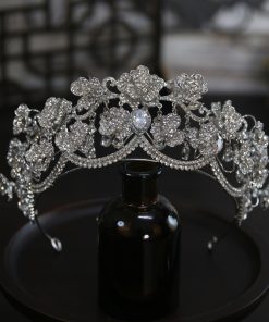 Vương Miện Hoa Đá Đính Đá Zircon Cao Cấp