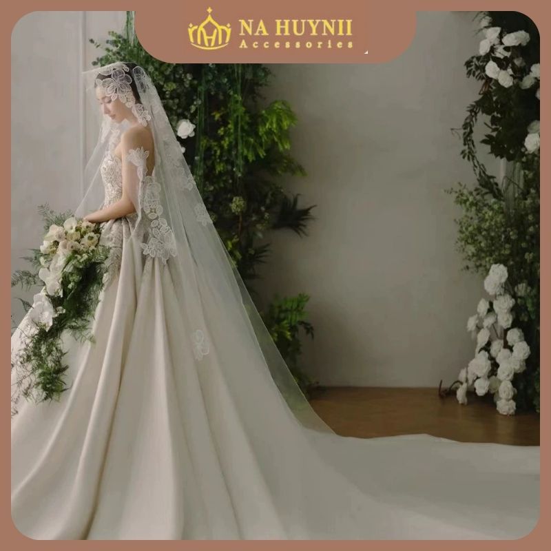 Voan cô dâu dài mang nét cổ điển tinh tế