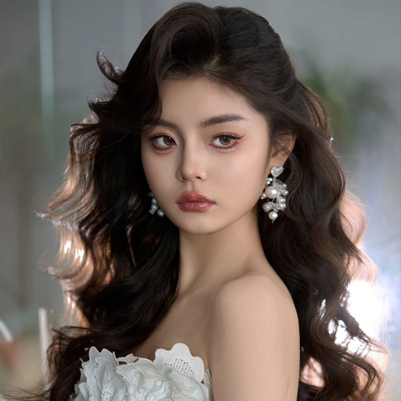 Bông Tai Đá Mix Hạt Trai Phụ Kiện Cưới - 1 - Hình ảnh 3