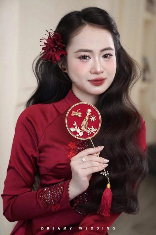 Kẹp Hoa Cài Tóc - 1 Cặp Hoa Cúc Bỉ Ngạn Đỏ - Hình ảnh 2