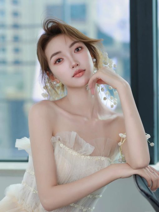 Kẹp Nơ Hoa Linh Lan Tua Rua - Trắng Kem - Hình ảnh 4