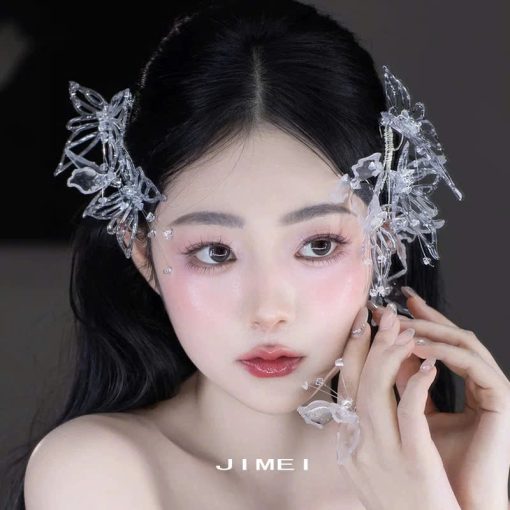 Set 2 Món Cài Hồ Điệp Phale Đính Nhũ Kèm Bông Tai - Hình ảnh 14