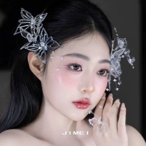 Set 2 Món Cài Hồ Điệp Phale Đính Nhũ Kèm Bông Tai - Hình ảnh 15
