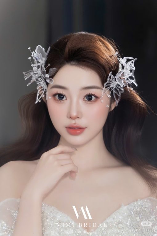 Set 2 Món Cài Hồ Điệp Phale Đính Nhũ Kèm Bông Tai - Hình ảnh 5