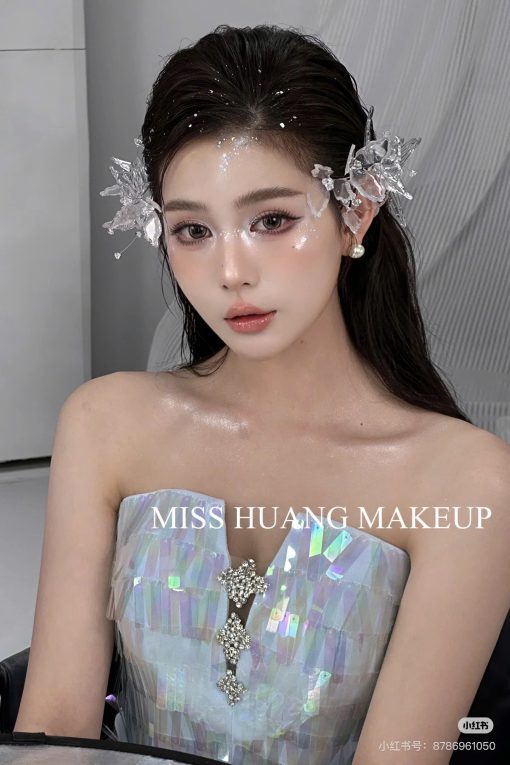Set 2 Món Cài Hồ Điệp Phale Đính Nhũ Kèm Bông Tai - Hình ảnh 8