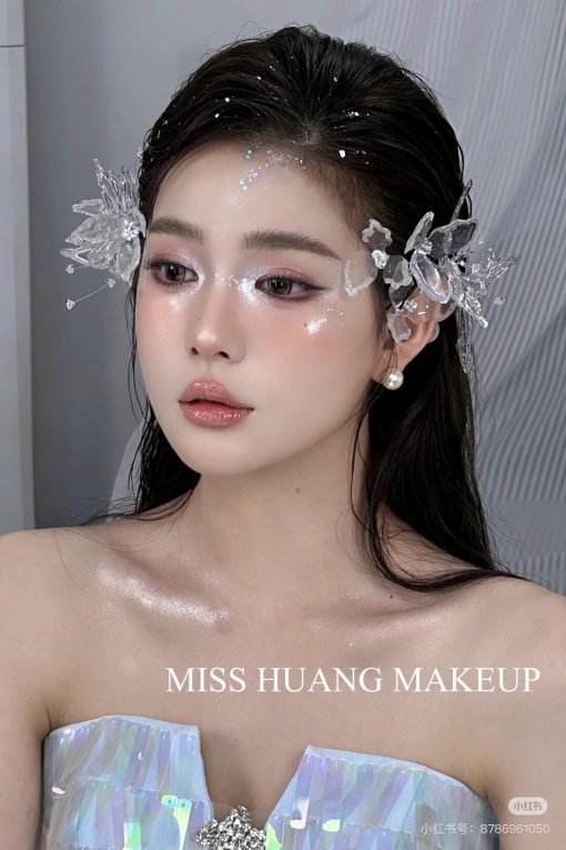Set 2 Món Cài Hồ Điệp Phale Đính Nhũ Kèm Bông Tai - Hình ảnh 9